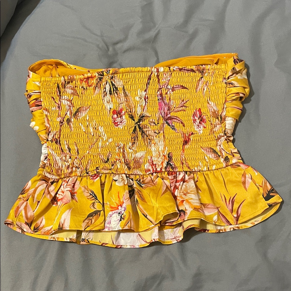 Express Mustard Strapless Top - Picture 3 of 3